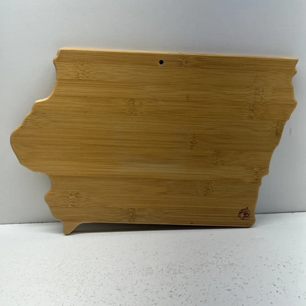 Totally Bamboo Iowa State Map Cutting Board Serving Cheese Board Kitchen Decor